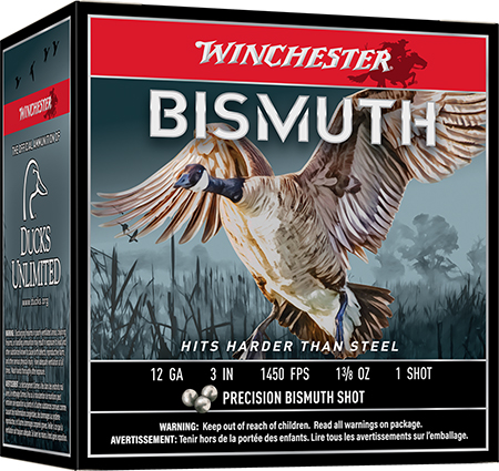[020892027084] Winchester Ammo SWB1231 Bismuth  12Gauge 3" 1 3/8oz Tin Plated Bismuth 1Shot 25 Per Box/10 Case