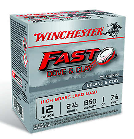 [020892026766] Winchester Ammo WFD127B Fast Dove  &  Clay High Brass 12Gauge 2.75" 1oz 7.5Shot 25 Per Box/10 Case