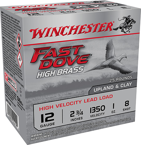[020892026780] Winchester Ammo WFD128B Fast Dove  &  Clay High Brass 12Gauge 2.75" 1oz 8Shot 25 Per Box/10 Case
