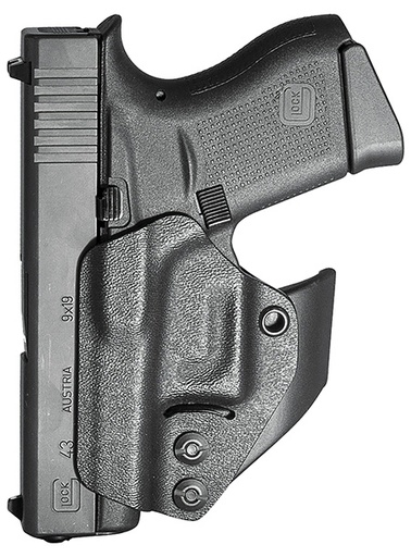 [814002023031] Mission First Tactical H2GL43AIWBM Minimalist Holster IWB Black Polymer Belt Clip Fits Glock 42/43/43X/48 Ambidextrous