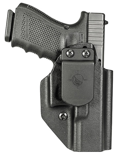 [814002022126] Mission First Tactical HGL19AIWBABL Appendix Holster IWB/OWB Black Polymer Belt Clip Fits Glock 19/23/44 Ambidextrous