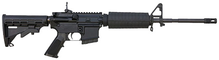 [604206200204] Bushmaster 0010011CA M4 Patrolman's  5.56x45mm NATO 16" 10+1 Black Rec/Barrel Black 6 Position Collapsible Stock Black Polymer Grip A2 Front Sight Right Hand