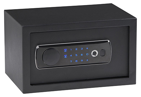 [672352012781] Bulldog BD5010 Duo  Digital Keypad/Biometric/Key Entry Black Powder Coat Steel Holds 1 Handgun LED Keypad