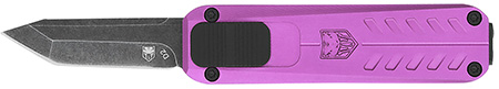 [099654039030] CobraTec Knives CALI929TBPURTNS California 929TB 1.75" OTF Tanto Plain Stonewashed D2 Steel Blade/ Purple Anodized Aluminum Handle Includes Pocket Clip/Pouch
