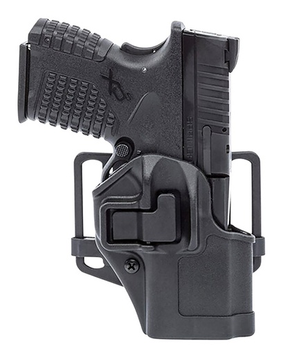 [604544671100] Blackhawk 410576BKR Serpa CQC  OWB Size 76 Black Polymer Belt Loop/Paddle Compatible w/ Glock 48 w/wo Rail Right Hand