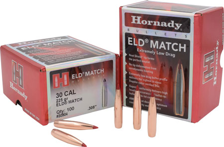 [090255309041] Hornady 30904 ELD Match  30 Cal .308 225 gr Extremely Low Drag Match 100 Per Box/ 15 Case
