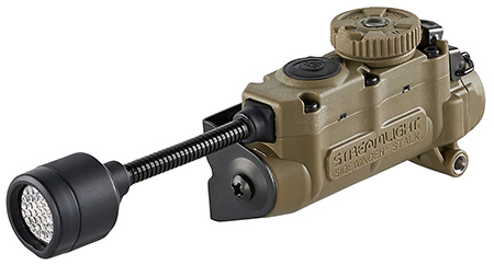 [080926143067] Streamlight  Sidewinder Stalk Helmet Light 23/28/57/76 Lumens White White/Red/Green/Blue/IR LED Bulb Coyote 28 Meters Distance