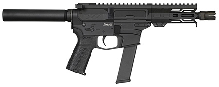 [810103470781] CMMG PE40A51C6AB Banshee MKGS 40 S&W 22+1 5", Black, Buffer Tube (No Brace), EML4 M-LOK Handguard, Zeroed Linear Comp (Glock Mag Compatible)