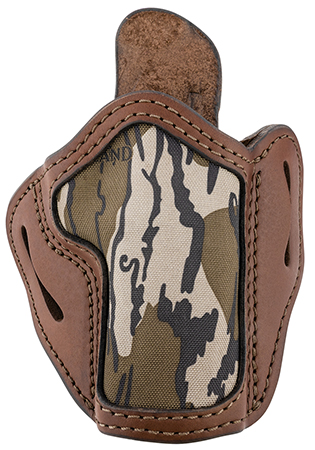 [816161025611] 1791 Gunleather MOBH24BRWR BH2.4 Optic Ready OWB 2.4 Brown/Mossy Oak Leather Belt Slide Fits Walther PPQ/Sig P320/Springfield XD-M