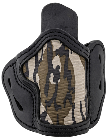 [816161025574] 1791 Gunleather MOBH24SSBLR BH2.4S Optic Ready OWB Size 2.4 Mossy Oak/Stealth Black Leather Belt Slide Fits FN 509/Springfield XD-M/HK VP9SK Right Hand