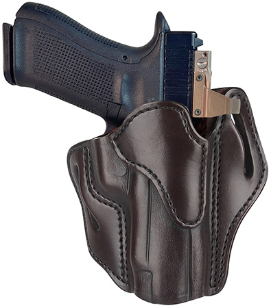[816161026434] 1791 Gunleather ORBH23SBRR BH2.3 Optic Ready OWB Size 2.3 Signature Brown Leather Belt Slide Compatible w/Glock 17/20/21/22/31/34/35/40/41/S&W M & P Shield Right Hand
