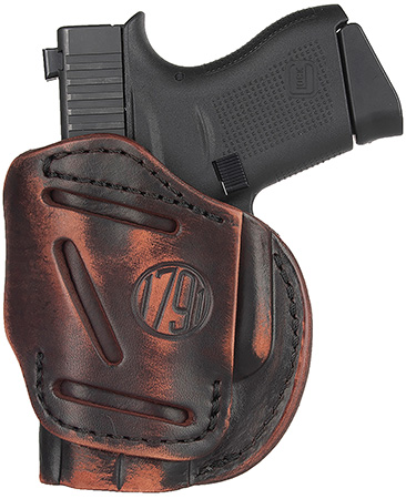 [816161023129] 1791 Gunleather 4WH2VTGR 4-Way  IWB/OWB Size 02 Vintage Leather Belt Clip Fits S&W M & P Bodyguard Right Hand