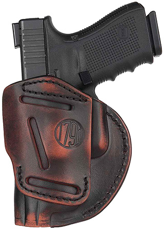 [816161023150] 1791 Gunleather 4WH5VTGR 4-Way  IWB/OWB Size 05 Vintage Leather Belt Clip Compatible w/Glock 17/Springfield XD/S&W M & P/HK VP9 Right Hand