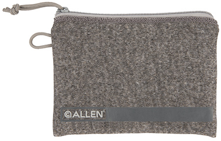 [026509064954] Allen 3625 Pistol Pouch  Gray Polyester w/Lockable Zippers, ID Label  &  Fleece Lining Holds Compact Size Handgun 5" L x 7" W Interior Dimensions