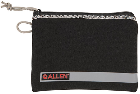 [026509064961] Allen 3626 Pistol Pouch  Black Polyester w/Lockable Zippers, ID Label  &  Fleece Lining Holds Compact Size Handgun 5" L x 7" W Interior Dimensions