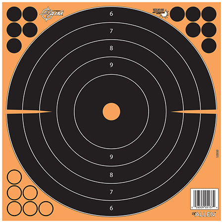 [026509062226] EZ-Aim 1531725 Splash Reactive  Self-Adhesive Paper Black/Orange 12"x12" Bullseye 25 Pack