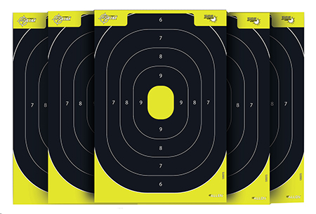 [026509062110] EZ-Aim 1537230 Splash Reactive  IPSC Silhouette Paper Hanging 12.50" W X 18.25" H Chartreuse/Black 30 Per Pkg