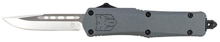 [099654032017] CobraTec Knives SGYFS3DNS FS-3  Small 2.75" OTF Plain D2 Steel Blade/Gray Aluminum Handle Features Glass Breaker Includes Pocket Clip
