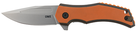[794023237207] CRKT 2372 Fawkes  2.74" Folding Clip Point Plain Bead Blasted 4116 Stainless Steel Blade/ Black/Orange G10 Handle Includes Pocket Clip