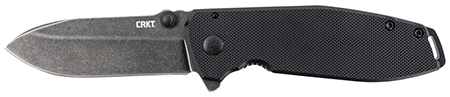 [794023249507] CRKT 2495K SQUID XM 2.95" Folding Drop Point Plain Black Stonewashed D2 Steel Blade/Black G10/SS Handle Includes Pocket Clip