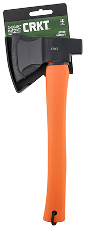 [794023272703] CRKT 2727 Chogan  3.16" Blade 1055 Carbon Steel Blade Orange GRN Handle 13.19" Long Axe w/Hammer