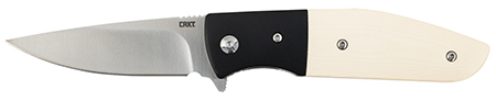 [794023286700] CRKT 2867 Curfew  3.10" Folding Plain Satin 8Cr13MoV SS Blade/Black/White Resin Infused Fiber w/Aluminum Bolster Handle Includes Pocket Clip