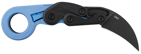 [794023404104] CRKT 4041B Provoke  2.47" Folding Hawkbill Plain Black Stonewashed 4116 Stainless Steel Blade/Blue Metallic Grivory Handle