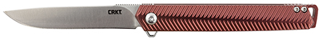 [794023982008] CRKT K820BXP Stylus  3.18" Folding Drop Point Plain Satin 12C27 Sandvik Blade/Maroon Aluminum Handle Includes Pocket Clip
