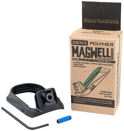 [793811765380] Strike Industries G3MAGWELL19 Flared Magwell  Black Polymer for Gen 3 Glock 19  &  23