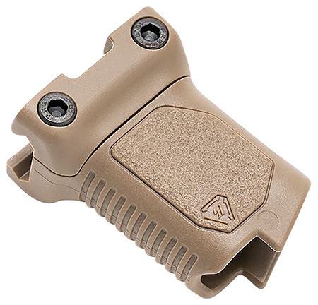 [793811764857] Strike Industries ARCMAGRAILSFDE Angled Vertical Grip Short Flat Dark Earth Polymer with Cable Management Storage for Picatinny Rail