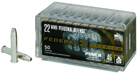 [604544683219] Federal PD22WMR1 Premium Personal Defense Punch 22WMR 45gr Jacketed Hollow Point 50 Per Box/60 Case
