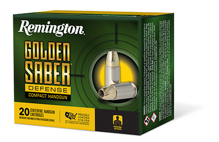 [047700489506] Remington Ammunition 27613 Golden Saber Defense 9mmLuger 124gr Brass Jacketed Hollow Point 20 Per Box/25 Case