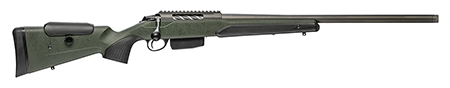 [082442946108] Tikka JRTXRSV319 T3x Super Varmint 6.5 PRC 5+1 23.70" Barrel, Tungsten Cerakote Metal Finish, Black Webbed Green Roughtech Stock