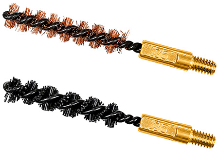 [014895002377] Otis FG325NB Bore Brush Set  6mm/250/243/257 Cal 8-32" Thread 2" Long Bronze/Nylon Bristles 2 Per Pkg