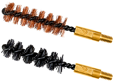 [014895002421] Otis FG338NB Bore Brush Set  9mm/38 Spl/375/380 Cal 8-32" Thread 2" Long Bronze/Nylon Bristles 2 Per Pkg