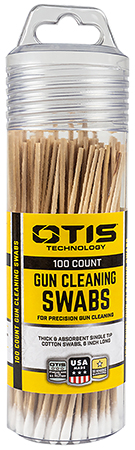[014895007020] Otis FG241100 Gun Cleaning Swabs Cotton/Wood 6" Long 100 Includes Reusable Storage Tube
