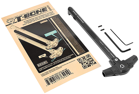 [793811764918] Strike Industries AR-TBCH-223-BK-BK T-Bone Charging Handle .223/5.56x45mm Nato Black Polymer Handles Aluminum Shaft for AR-15
