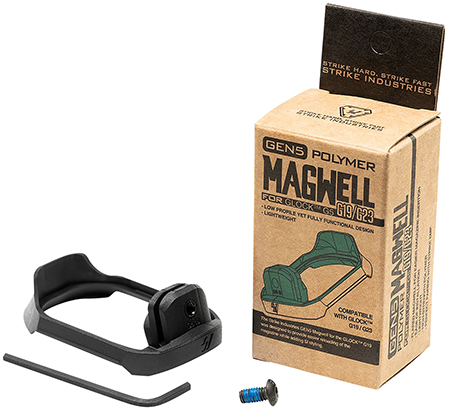 [793811764031] Strike Industries G5MAGWELL19 Flared Magwell  9mm Luger/40 S&W Compatible w/Glock 19/23 Gen5, Black Polymer