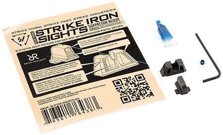 [793811764383] Strike Industries P320SIGHTSSH Strike Iron Sights  Black/Blank Front Sight Black/Blank Rear Sight Sig Sauer P320 with Rear Dovetail Suppressor Height