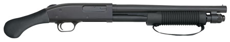 [015813506595] Mossberg 50659 590 Shockwave 12 Gauge 5+1 3" 14.375" Heavy Barrel, Blued Metal Finish, Dual Extractors, Drilled  &  Tapped Receiver, Corncob Forend w/Strap, Raptor Birdshead Grip Stock