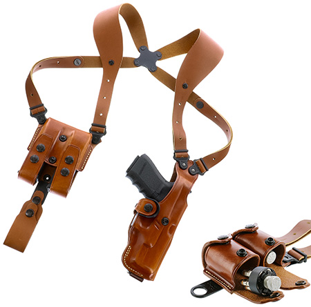 [601299018402] Galco VHS4212 VHS 4.0 Shoulder System Size Fits Chest Up To 56" Tan Leather Harness Fits 1911 Fits 5" Barrel Ambidextrous