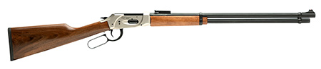 [643477863510] Gforce Arms GFLVR410NKL Saddlehorn  Full Size 410 Gauge Lever 2.50" 9+1 24" Black Steel Barrel, Nickel Aluminum Receiver, Fixed Turkish Walnut Wood Stock, Right Hand