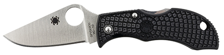 [716104004676] Spyderco MBKP Manbug  1.95" Folding Plain Stonewashed VG-10 SS Blade, Black FRN Handle