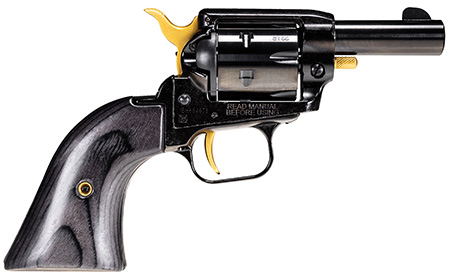 [727962707135] Heritage Mfg BK22B2-GLD Barkeep  22 LR 6 Shot, 2.68" Black Oxide Steel Barrel, Black Oxide w/Gold Controls Zinc Alloy Frame, Black Oxide Cylinder, Black Laminate Grip, Manual Safety, Exposed Hammer