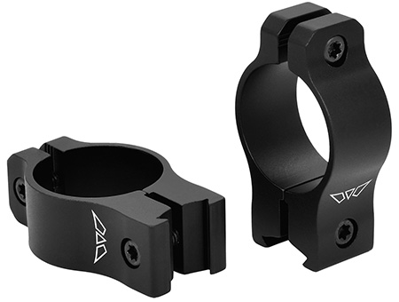 [656813108374] Warne V421M Rimfire Rings Vapor Matte Black Aluminum 1" Tube Medium Rimfire/Vertical Split 3/8" Dovetail 0 MOA