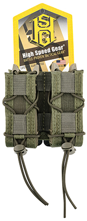 [849954014714] High Speed Gear 11PT02OD TACO Mag Pouch Double OD Green Nylon MOLLE Compatible w/ Pistol