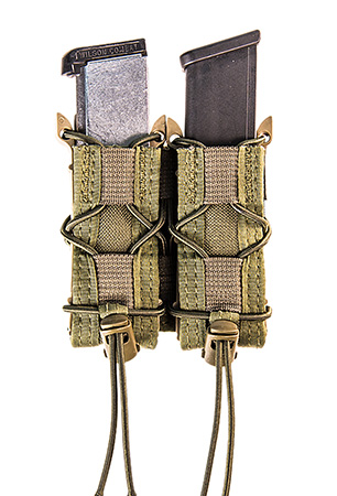 [849954014714] High Speed Gear 11PT02OD TACO Mag Pouch Double OD Green Nylon MOLLE Compatible w/ Pistol