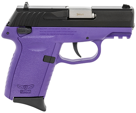 [810099570021] SCCY Industries CPX1CBPUG3 CPX-1 Gen3 9mm Luger 10+1 3.10" Purple Polymer w/Picatinny Rail Serrated Black Nitride SS Slide Purple Polymer Grip