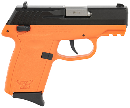 [810099570090] SCCY Industries CPX1CBORG3 CPX-1 Gen3 9mm Luger 10+1 3.10" Orange Polymer w/Picatinny Rail Serrated Black Nitride SS Slide Orange Polymer Grip