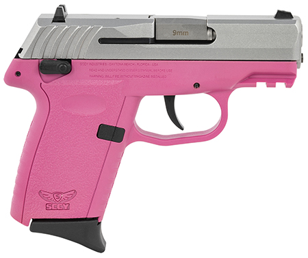 [810099570212] SCCY Industries CPX1TTPKG3 CPX-1 Gen3 9mm Luger Caliber with 3.10" Barrel, 10+1 Capacity, Pink Finish Picatinny Rail Frame, Serrated Stainless Steel Slide  &  Polymer Grip